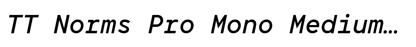 TT Norms Pro Mono Medium Italic